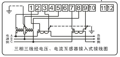 DSSY331-MD3經(jīng)電壓、電流互感器接入式接線圖