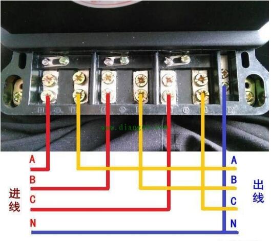 三相四線電子式電能表直通式如何接線？